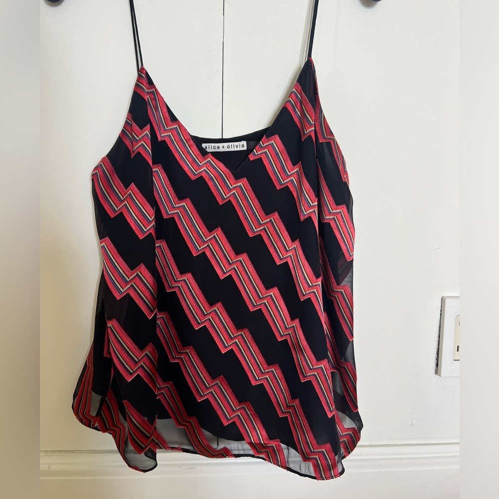 Alice+ Olivia silk spaghetti strap top Medium NWOT - Picture 2 of 11